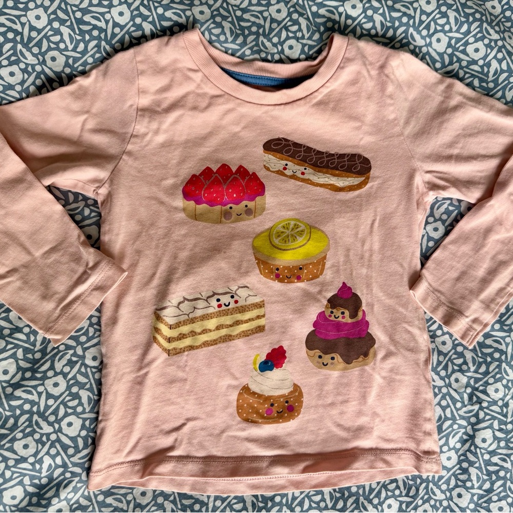 Mini Boden desserts pink long sleeve shirt